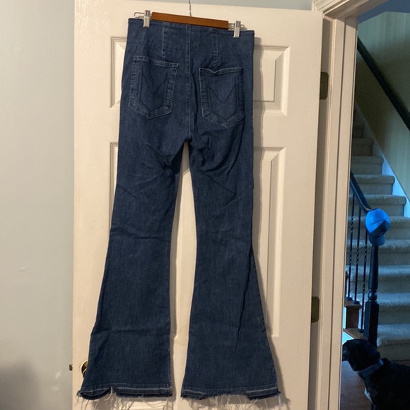 Show Me Your Mumu Blue Pull On Flair Jeans! Size Large - Picture 4 of 11